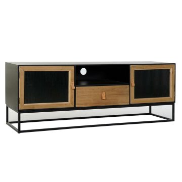 DKD Home Decor TV pohištvo DKD Home Decor Črni les Kovina Kristal (140 x 40 x 50 cm)