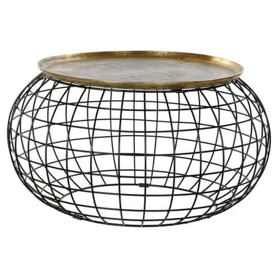 DKD Home Decor Stranska mizica DKD Home Decor 80 x 80 x 44 cm Črna zlata aluminijasta plastika