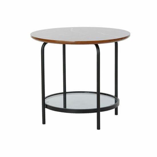 DKD Home Decor Stranska mizica DKD Home Decor Črna Les Kristal Železo (50 x 50 x 45 cm)