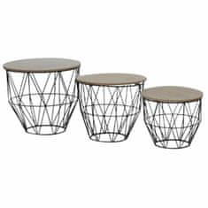 DKD Home Decor Stranska mizica DKD Home Decor Kovina MDF Les (3 kosi) (40 x 40 x 36 cm)