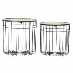 DKD Home Decor Stranska mizica DKD Home Decor Les Kovina (2 kosa) (40 x 40 x 40 cm) (36 x 36 x 36 cm)