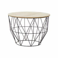 DKD Home Decor Stranska mizica DKD Home Decor 56 x 56 x 40 cm Naravna črna kovina Les Svetlo rjava