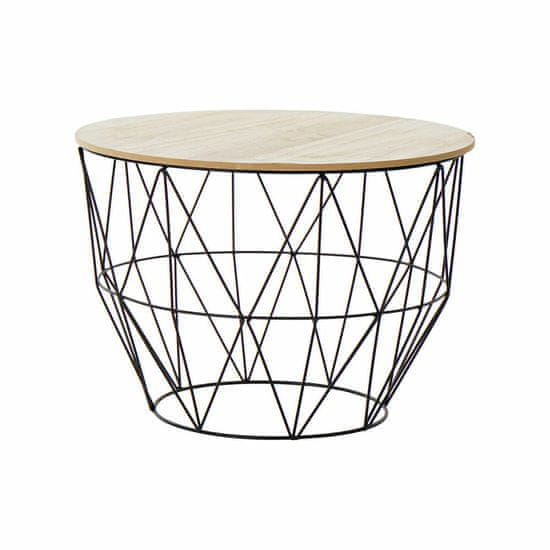 DKD Home Decor Stranska mizica DKD Home Decor 56 x 56 x 40 cm Naravna črna kovina Les Svetlo rjava