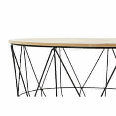 DKD Home Decor Stranska mizica DKD Home Decor 56 x 56 x 40 cm Naravna črna kovina Les Svetlo rjava