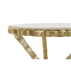DKD Home Decor Stranska mizica DKD Home Decor Bela Zlata Aluminij Marmor 43 x 43 x 54 cm