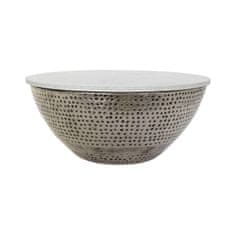 DKD Home Decor Stranska mizica DKD Home Decor 72 x 72 x 33 cm Srebrno jeklo Beli marmor