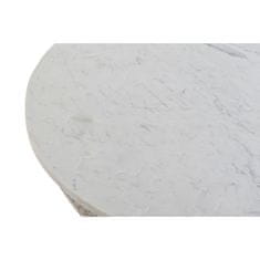 DKD Home Decor Stranska mizica DKD Home Decor 72 x 72 x 33 cm Srebrno jeklo Beli marmor