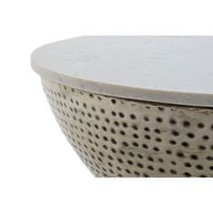 DKD Home Decor Stranska mizica DKD Home Decor 72 x 72 x 33 cm Srebrno jeklo Beli marmor