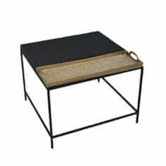 DKD Home Decor Stranska mizica DKD Home Decor 61 x 61 x 49 cm črna zlata jeklo aluminij