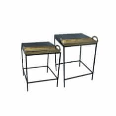 DKD Home Decor Stranska mizica DKD Home Decor Black Golden Steel Aluminium (43 x 42 x 58,5 cm)