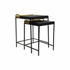 DKD Home Decor Stranska mizica DKD Home Decor Black Golden Steel Aluminium (43 x 42 x 58,5 cm)