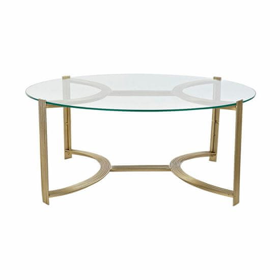 DKD Home Decor Stranska mizica DKD Home Decor 81 x 81 x 34 cm Crystal Golden Steel Aluminium