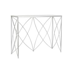 DKD Home Decor Konzola DKD Home Decor Bela srebrna kovina Marmor 100 x 33 x 78 cm