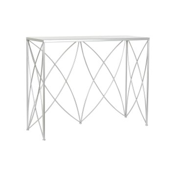 DKD Home Decor Konzola DKD Home Decor Bela srebrna kovina Marmor 100 x 33 x 78 cm
