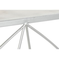 DKD Home Decor Konzola DKD Home Decor Bela srebrna kovina Marmor 100 x 33 x 78 cm