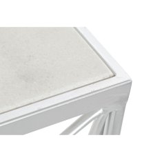 DKD Home Decor Konzola DKD Home Decor Bela srebrna kovina Marmor 100 x 33 x 78 cm