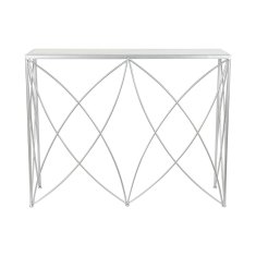 DKD Home Decor Konzola DKD Home Decor Bela srebrna kovina Marmor 100 x 33 x 78 cm