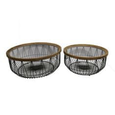 DKD Home Decor Komplet 2 miz DKD Home Decor Crystal Metal (100 x 100 x 42 cm) (2 kosa)