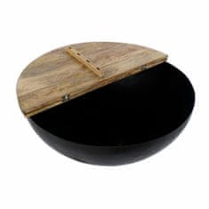 DKD Home Decor Stranska mizica DKD Home Decor rjava črna kovina mangov les 95 x 95 x 40 cm 93,5 x 93,5 x 40 cm