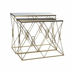 DKD Home Decor Console DKD Home Decor Mirror Golden Metal (102 x 36 x 81 cm) (97 x 31 x 76 cm) (2 kosa)