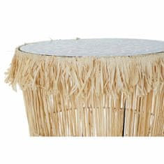 DKD Home Decor Komplet 2 majhnih mizic DKD Home Decor Crystal Natural Black Colonial Iron Raffia (40,5 x 40,5 x 40 cm) (2 kosa)