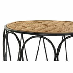 DKD Home Decor Komplet 2 majhnih mizic DKD Home Decor 46 x 46 x 52 cm Črna kovina Rjava bambus
