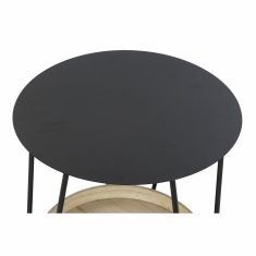 DKD Home Decor Stranska mizica DKD Home Decor Natural Black Metal MDF (40,5 x 40,5 x 50,5 cm)