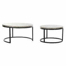 DKD Home Decor Komplet 2 majhnih mizic DKD Home Decor Beige Grey 80 x 80 x 44 cm