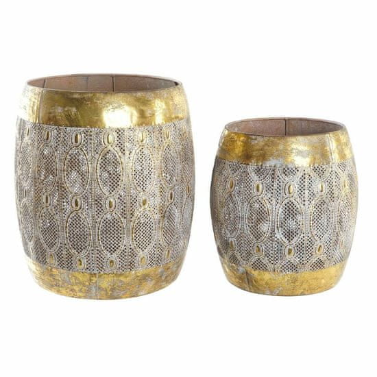 DKD Home Decor Komplet 2 majhnih mizic DKD Home Decor Golden 38 x 38 x 42 cm