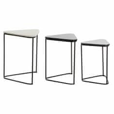 DKD Home Decor Komplet 3 majhnih mizic DKD Home Decor Črna kovina Bela Zelena Marmor Moderno (46 x 42,5 x 58 cm) (3 enote)