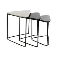DKD Home Decor Komplet 3 majhnih mizic DKD Home Decor Črna kovina Bela Zelena Marmor Moderno (46 x 42,5 x 58 cm) (3 enote)