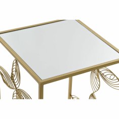 DKD Home Decor Stranska mizica DKD Home Decor Zrcalo Flower Golden Metal (38 x 38 x 59,5 cm)