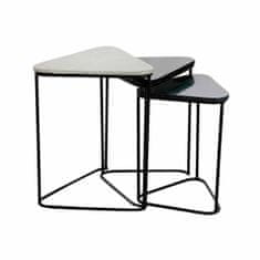 DKD Home Decor Komplet 3 majhnih mizic DKD Home Decor Črna kovina Bela Zelena Marmor Moderno (46 x 42,5 x 58 cm) (3 enote)