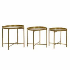 DKD Home Decor Komplet 3 majhnih mizic DKD Home Decor Golden Metal (47,5 x 47,5 x 43 cm) (3 kosi)