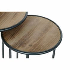 DKD Home Decor Komplet 3 majhnih mizic DKD Home Decor Black Natural 40 x 40 x 66 cm