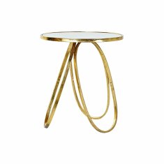 DKD Home Decor Stranska mizica DKD Home Decor Golden Metal Mirror 50 x 50 x 56,5 cm