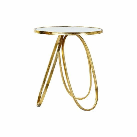 DKD Home Decor Stranska mizica DKD Home Decor Golden Metal Mirror 50 x 50 x 56,5 cm
