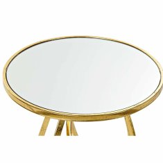 DKD Home Decor Stranska mizica DKD Home Decor Golden Metal Mirror 50 x 50 x 56,5 cm