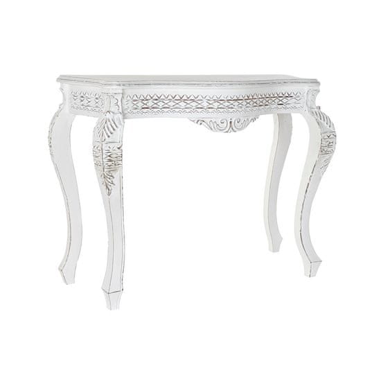 DKD Home Decor Konzola DKD Home Decor Wood White Mango wood (106 x 39 x 77 cm)