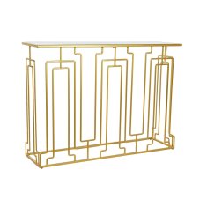 DKD Home Decor Stranska mizica DKD Home Decor Golden Metal Mirror 110 x 32 x 79 cm
