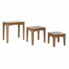 DKD Home Decor Komplet 3 majhnih mizic DKD Home Decor Natural Modern (3 kosi) (45 x 30 x 45 cm)