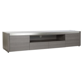 DKD Home Decor TV pohištvo DKD Home Decor Grey Aluminium Crystal Oak Kaljeno steklo 200 x 45 x 42 cm