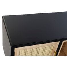 DKD Home Decor TV pohištvo DKD Home Decor Črni ratan borovničevec (160 x 55 x 44 cm)