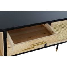 DKD Home Decor TV pohištvo DKD Home Decor Črni ratan borovničevec (160 x 55 x 44 cm)