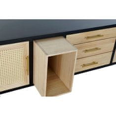 DKD Home Decor TV pohištvo DKD Home Decor Črni ratan borovničevec (160 x 55 x 44 cm)