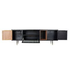 DKD Home Decor TV pohištvo DKD Home Decor Črna Temno rjava Kristal MDF Les 166 x 40 x 55 cm