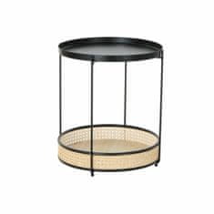 DKD Home Decor Stranska mizica DKD Home Decor Naravna črna kovinska ratan moderna (40 x 40 x 47 cm)