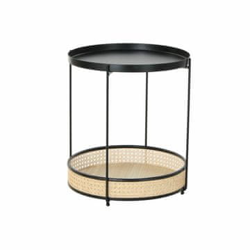 DKD Home Decor Stranska mizica DKD Home Decor Naravna črna kovinska ratan moderna (40 x 40 x 47 cm)