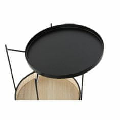 DKD Home Decor Stranska mizica DKD Home Decor Naravna črna kovinska ratan moderna (40 x 40 x 47 cm)