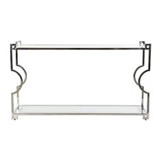 DKD Home Decor Konzola DKD Home Decor 140 x 40 x 78 cm Kristalno srebrna Nerjaveče jeklo